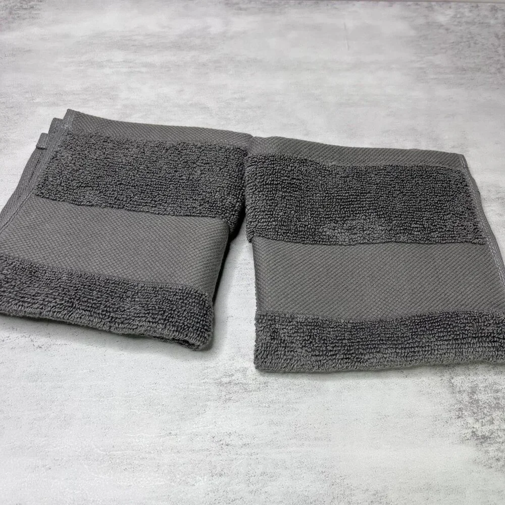 Ralph Lauren Wescott 4 Pc Gray Hand & Washcloth Towel Set